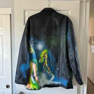 Vintage Leather Trench – Alien Outer Space Art